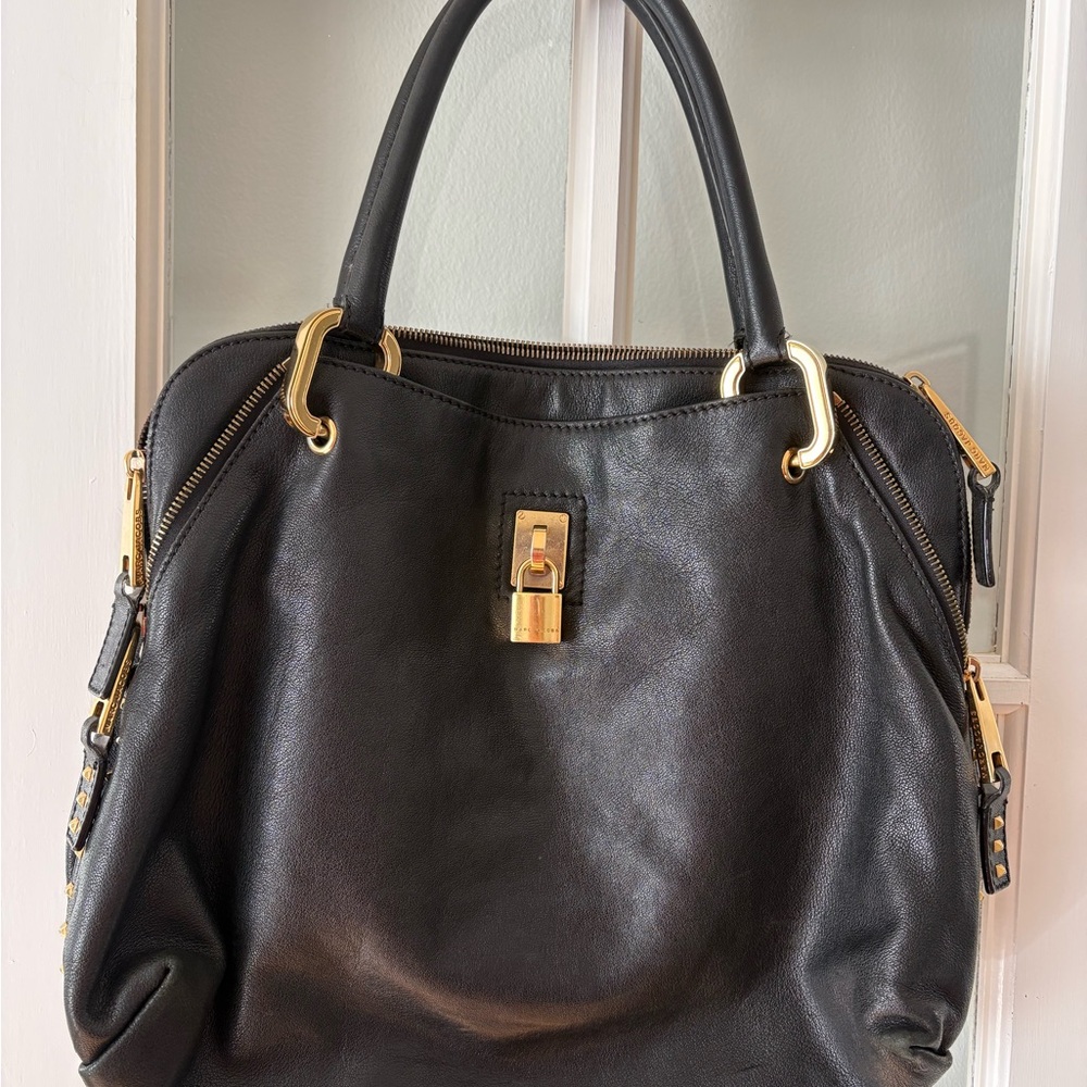 Studded Marc Jacobs Black Leather Handbag